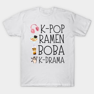 K-pop Ramen Boba And K-drama Cute Gift T-Shirt